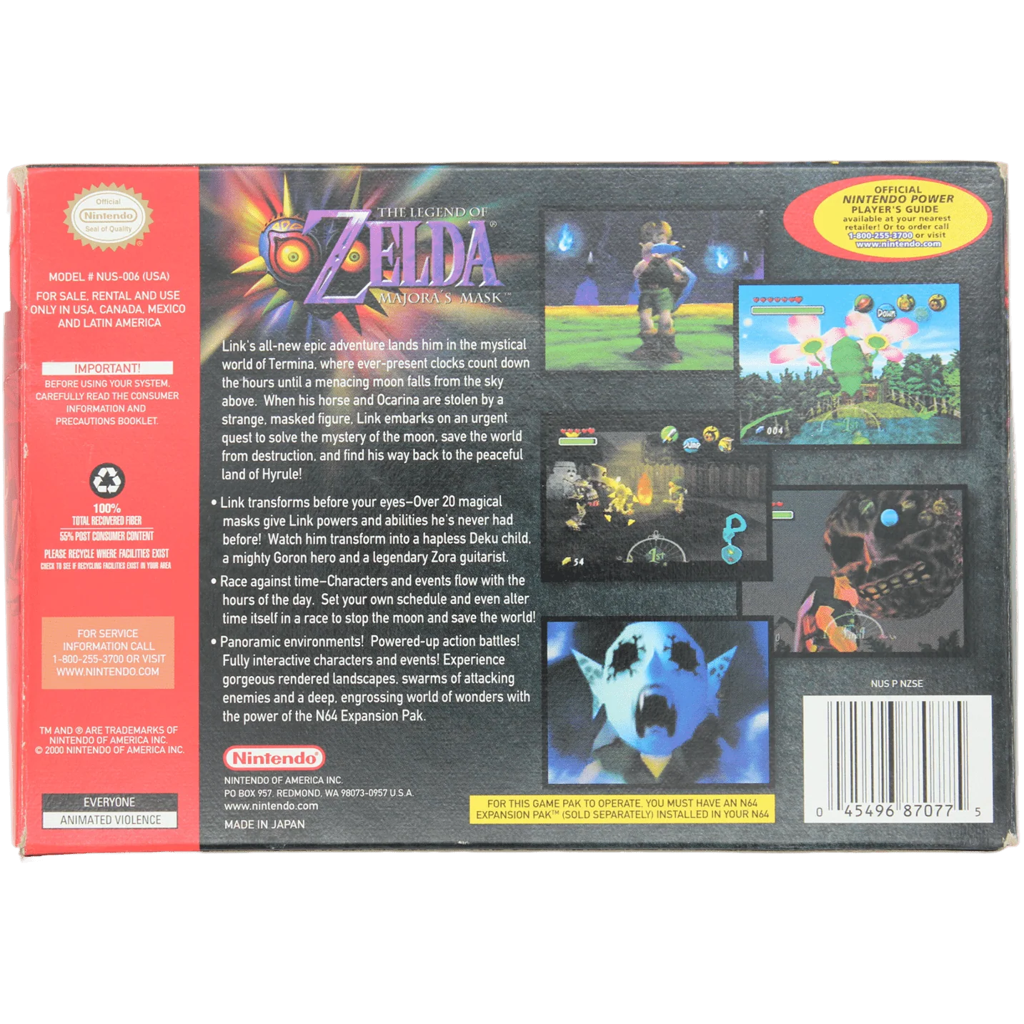 The Legend Of Zelda: Majora's Mask + Box + Manual + Clear Case - Image 7