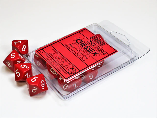 Chessex Opaque 10D10 Set (Various Colours) - Image 4