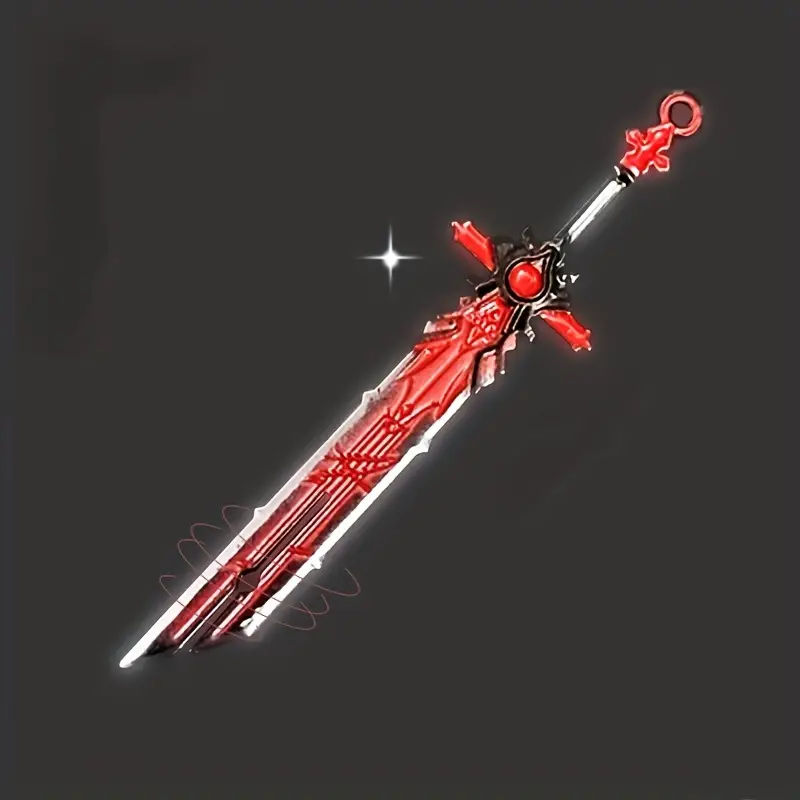 Red & Black Metal Sword Keychain