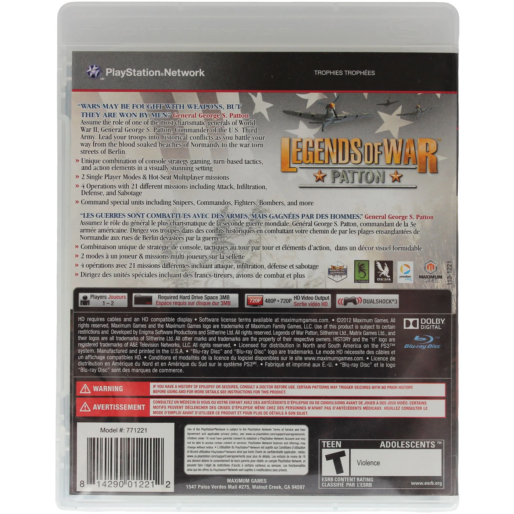 The History Chanel: Legends Of War: Patton (PS3) - Image 2