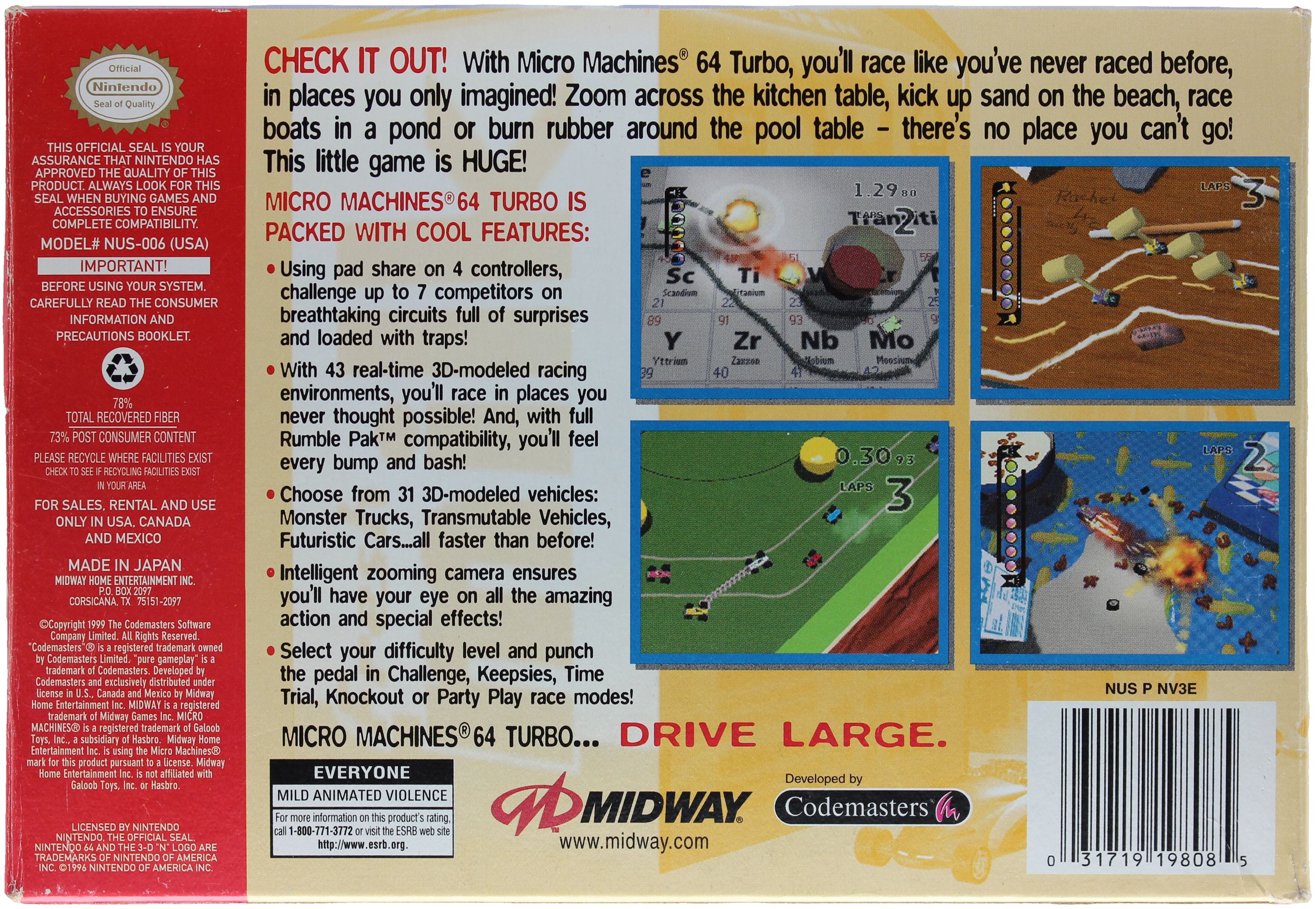 The Original Micro Machines Scale Miniatures 64 Turbo - Image 2